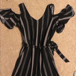 Maurices Black and grey pin striped jumpsuit.